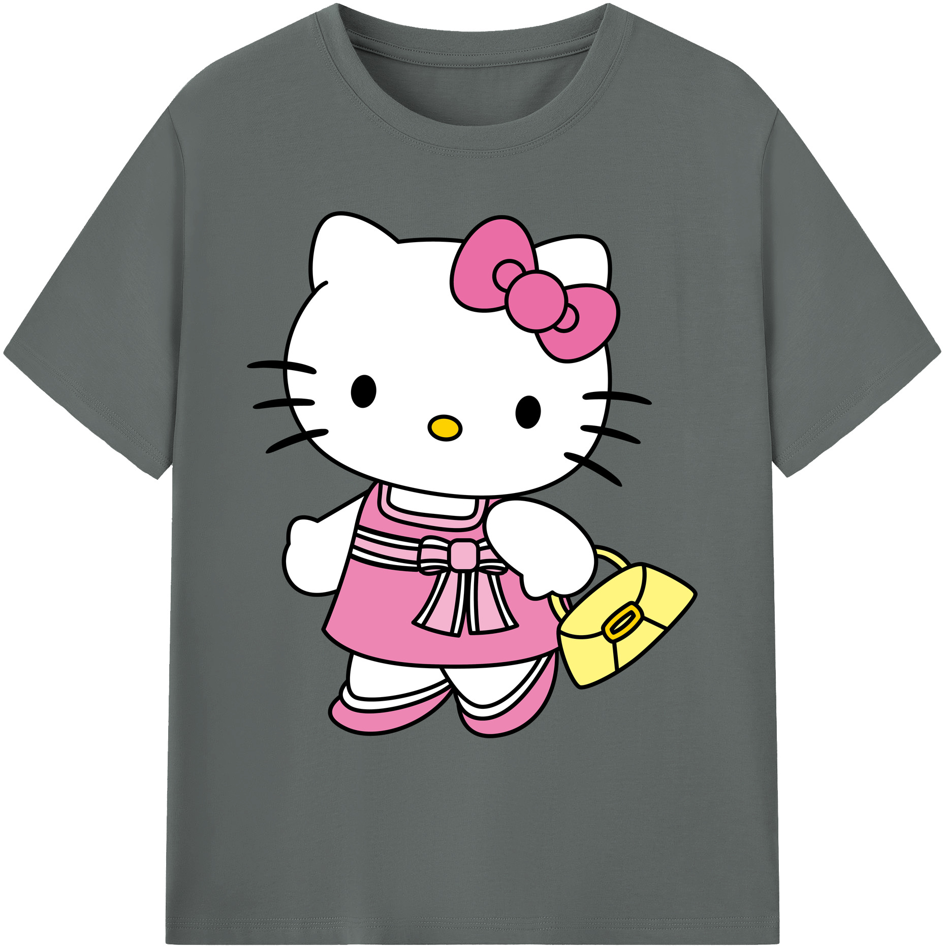 （画像用） Hello Kitty ハローキティ 綿100％ メンズ半袖Tシャツ｜肌触りやわらか＆通気性